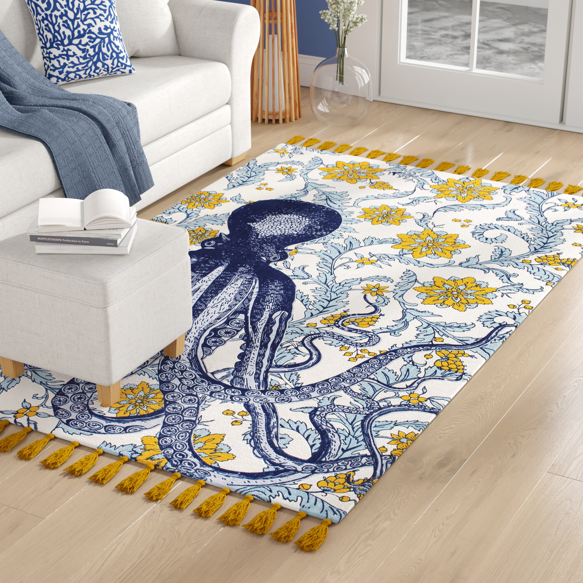 Octopus duvet and selling matching area rug